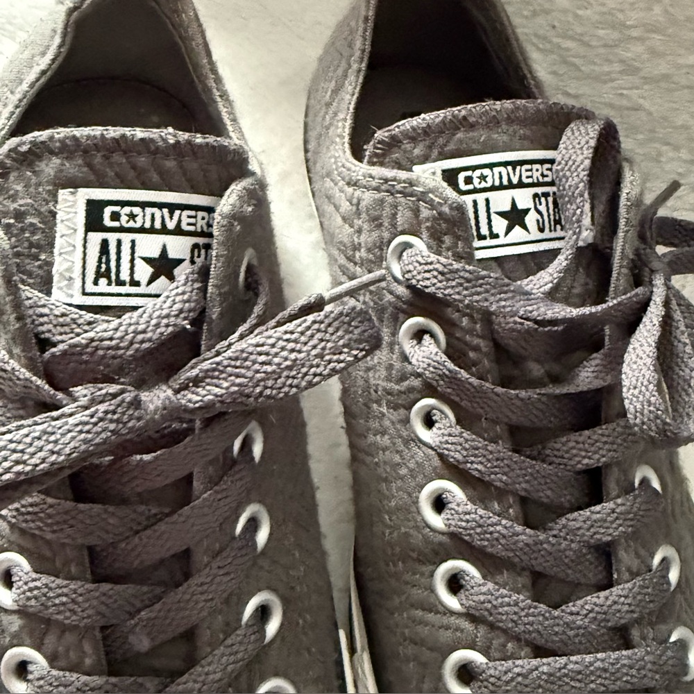 Converse All Stars Textured Charcoal Sneakers Women’s Size 7 Lace Up Whimsigoth - Picture 3 of 13